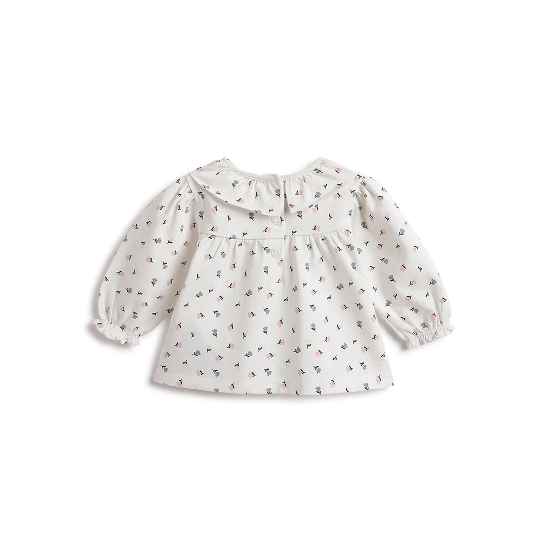 Girls White &amp; Grey Printed Top With Leggings