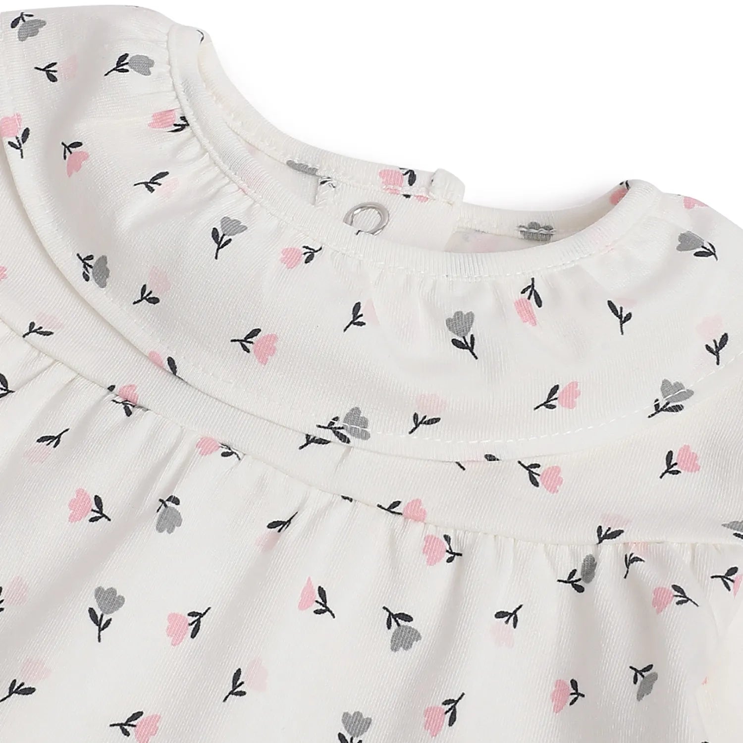 Girls White &amp; Grey Printed Top With Leggings