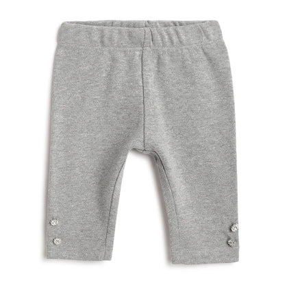 Girls White &amp; Grey Sweatshirt With Leggings