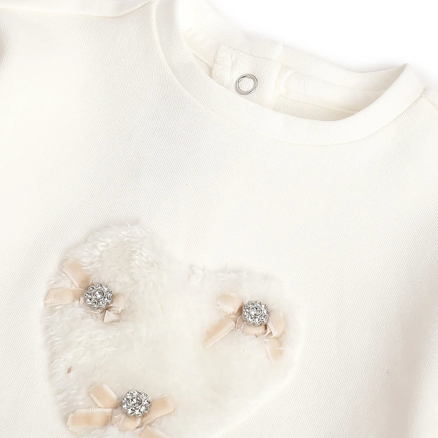 Girls White &amp; Grey Sweatshirt With Leggings