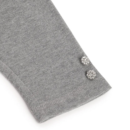 Girls White &amp; Grey Sweatshirt With Leggings