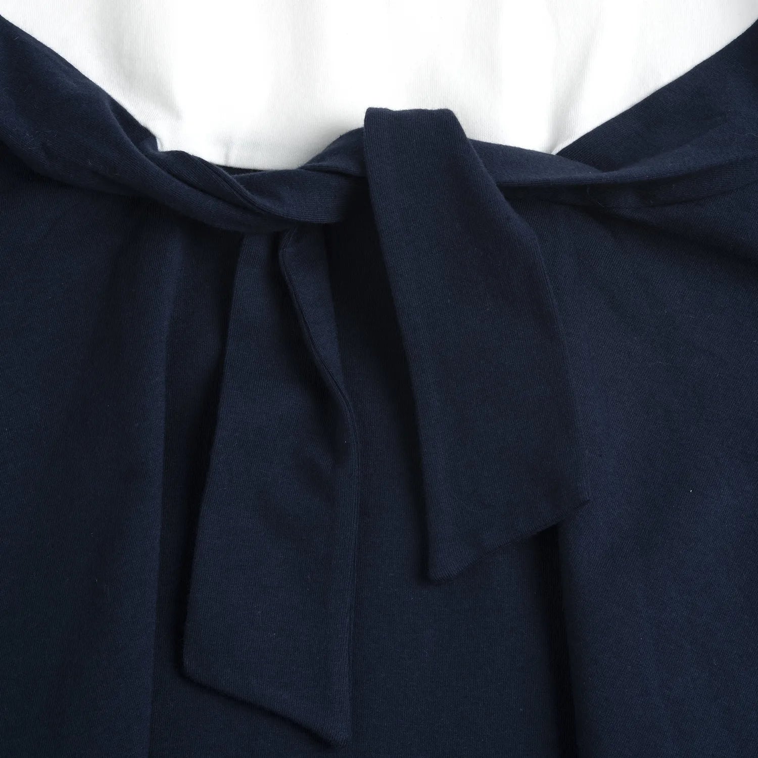 Girls White and Navy Blue Embellished Dress