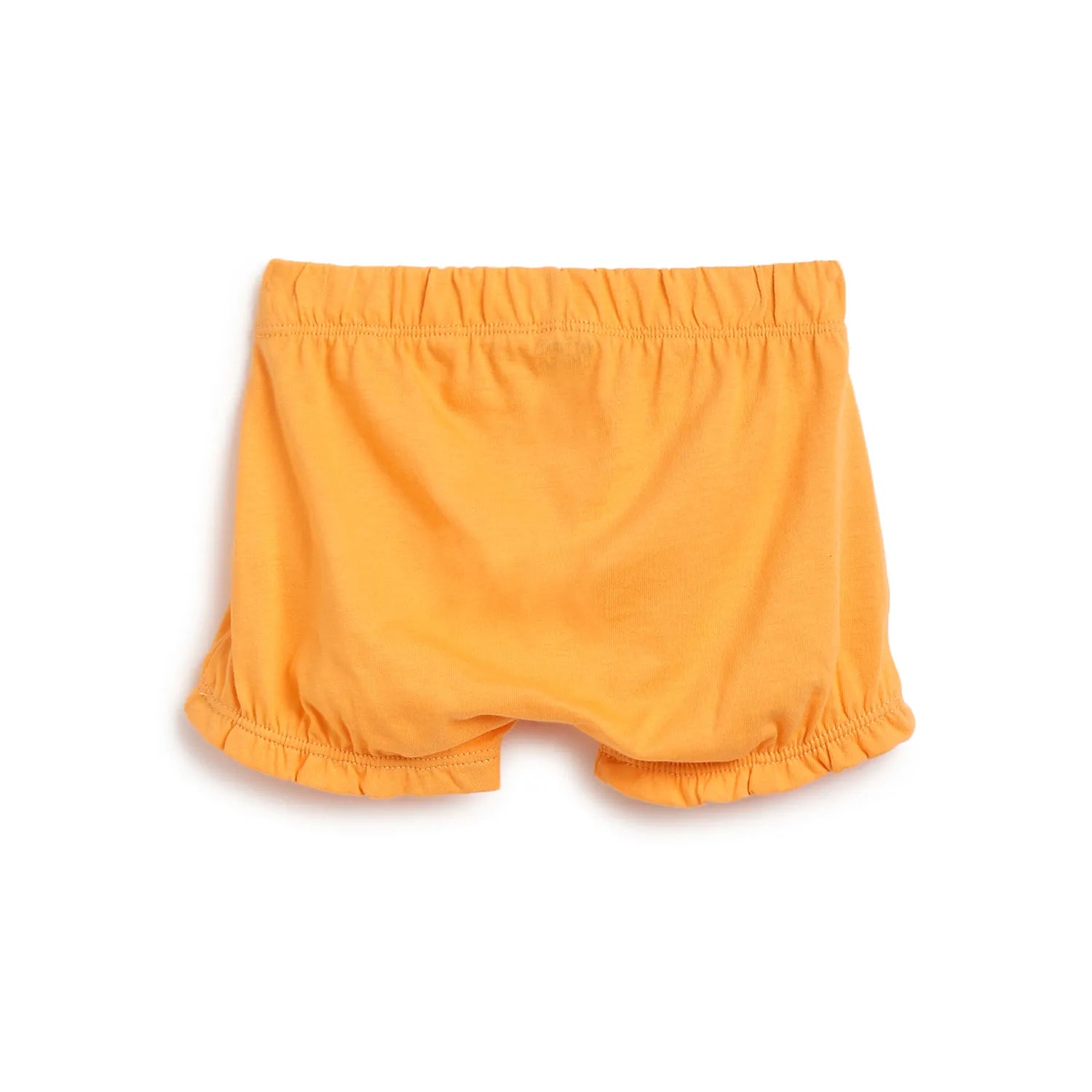 Girls White &amp; Orange Printed T-shirt with Shorts