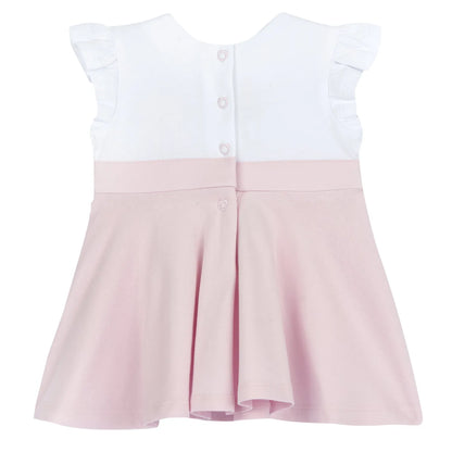 Girls White and Pink Embellished Dress