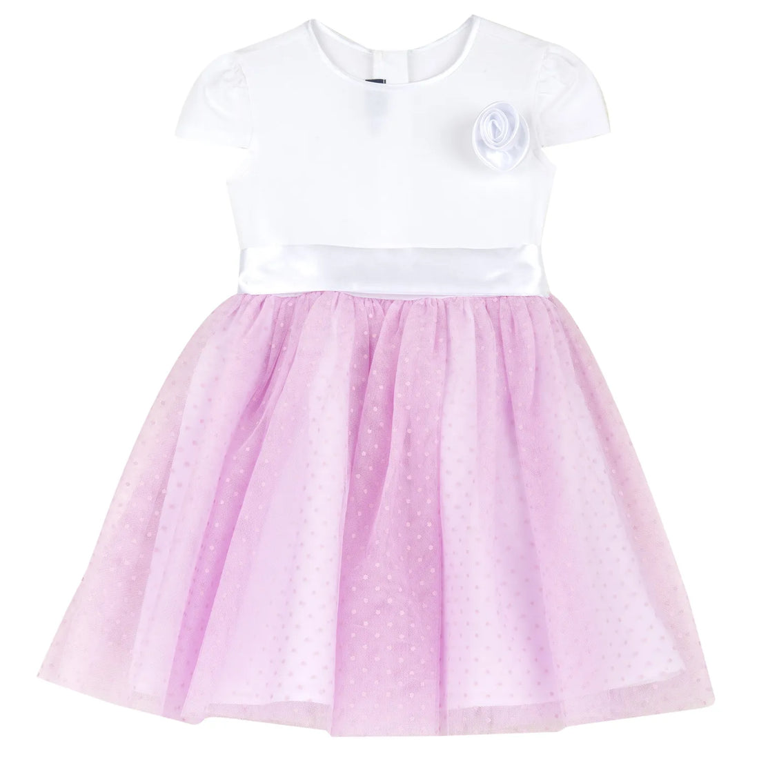 Girls White and Pink Embellished Dress