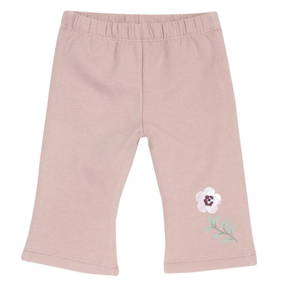 Girls White &amp; Pink Floral Printed Sweatshirt with Long Trouser