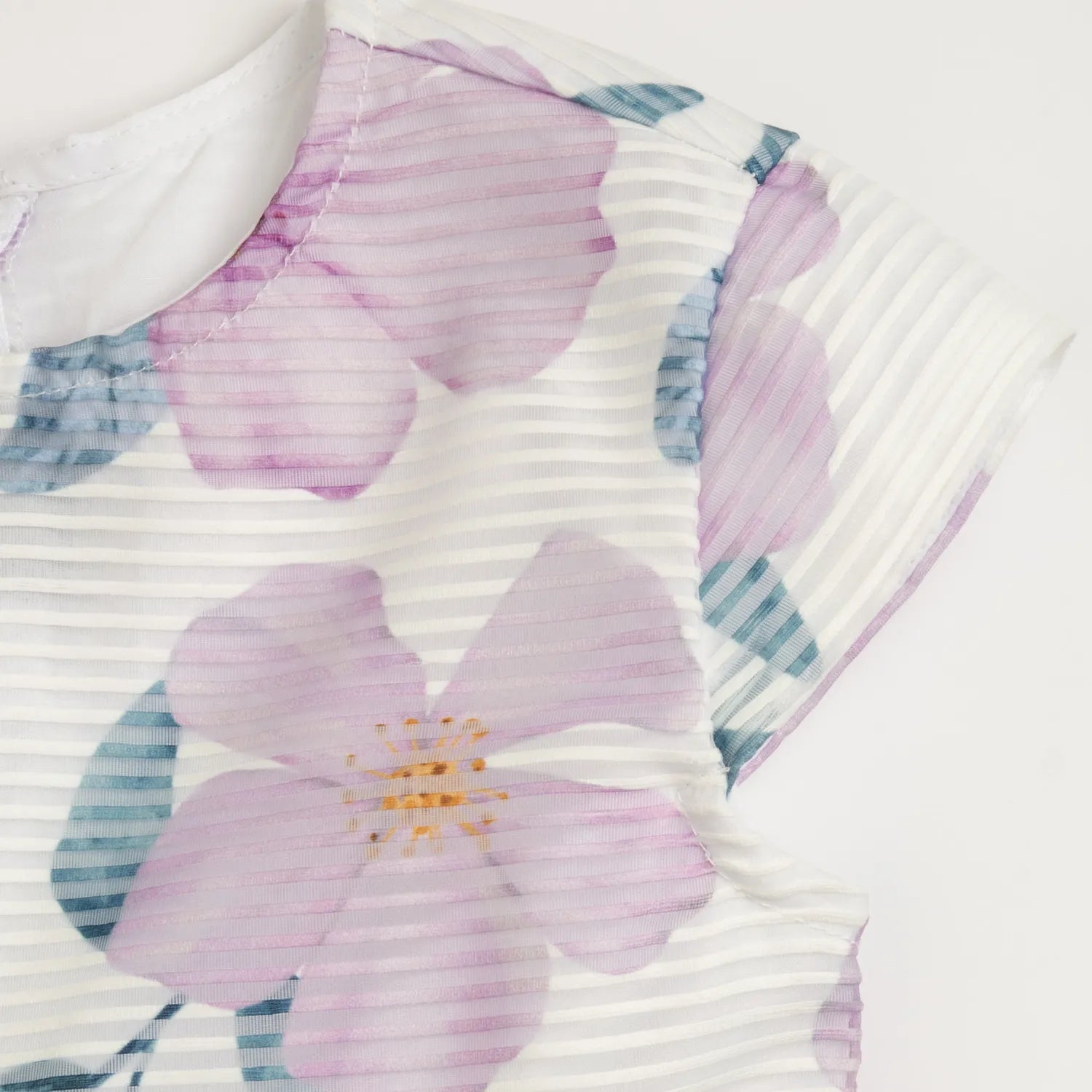 Girls White and Pink Floral Printed Dress