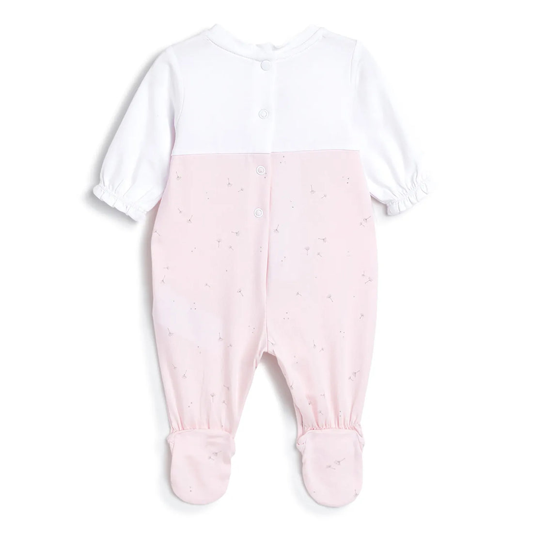 Girls White &amp; Pink Leg Opening Babysuit