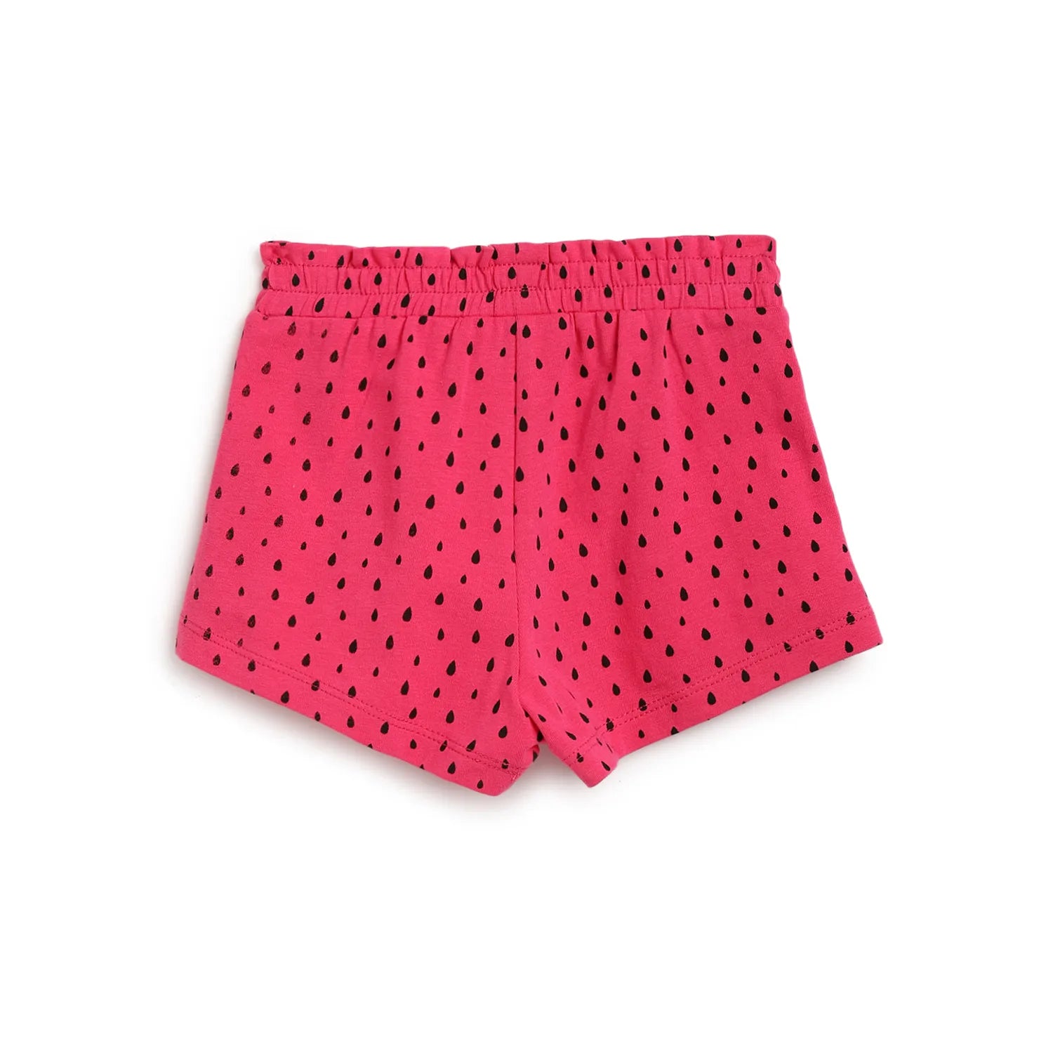 Girls White &amp; Pink Printed Top with Shorts