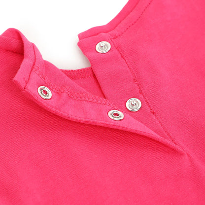 Girls White &amp; Pink Printed Top with Shorts