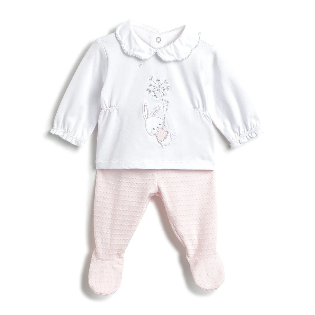 Girls White &amp; Pink Top With Leggings