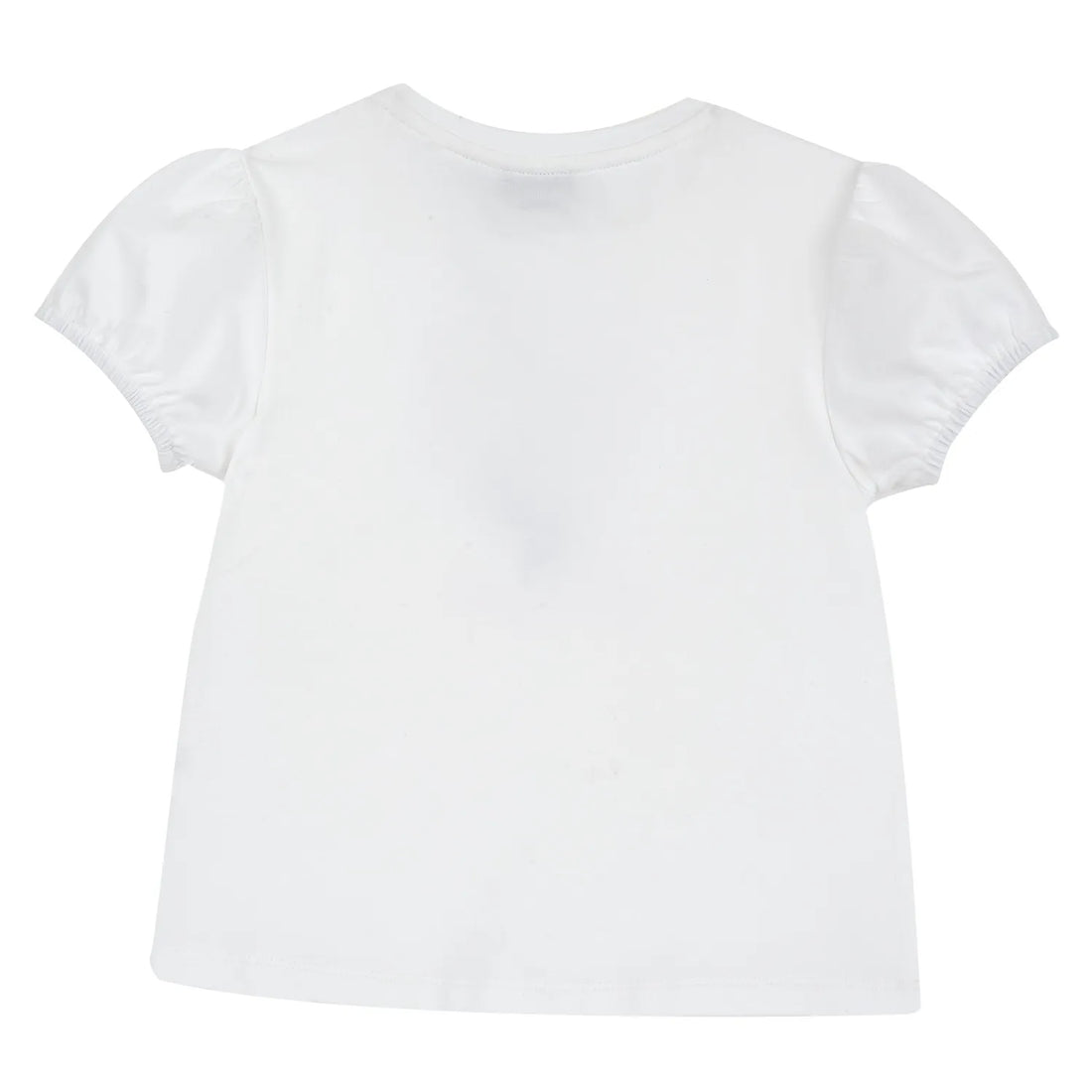 Girls White and Purple Embellished T-shirt