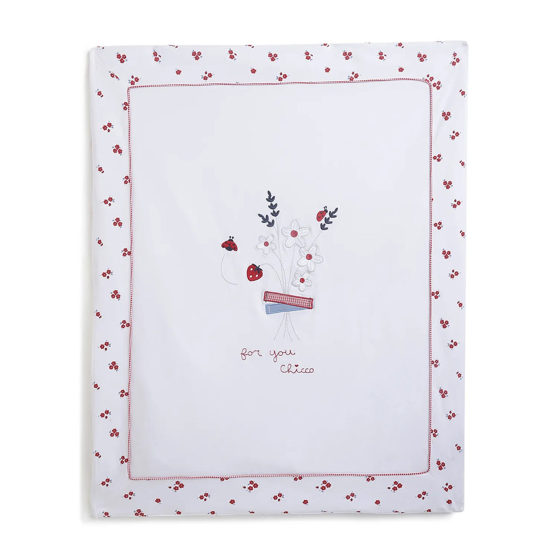Girls White &amp; Red Pram Blanket