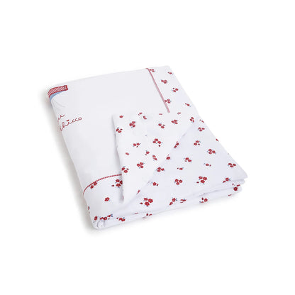 Girls White &amp; Red Pram Blanket
