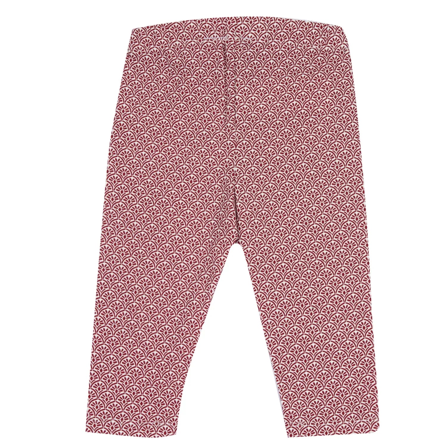 Girls White and Red Printed Leggings