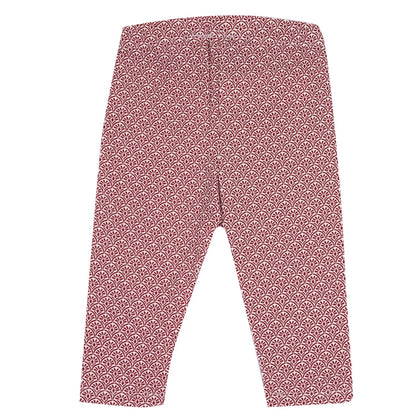 Girls White and Red Printed Leggings