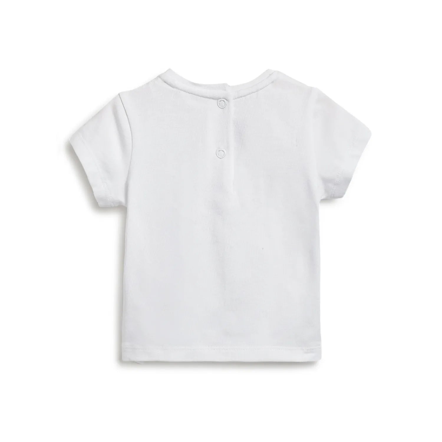 Girls White &amp; Red Printed T-Shirt With Shorts