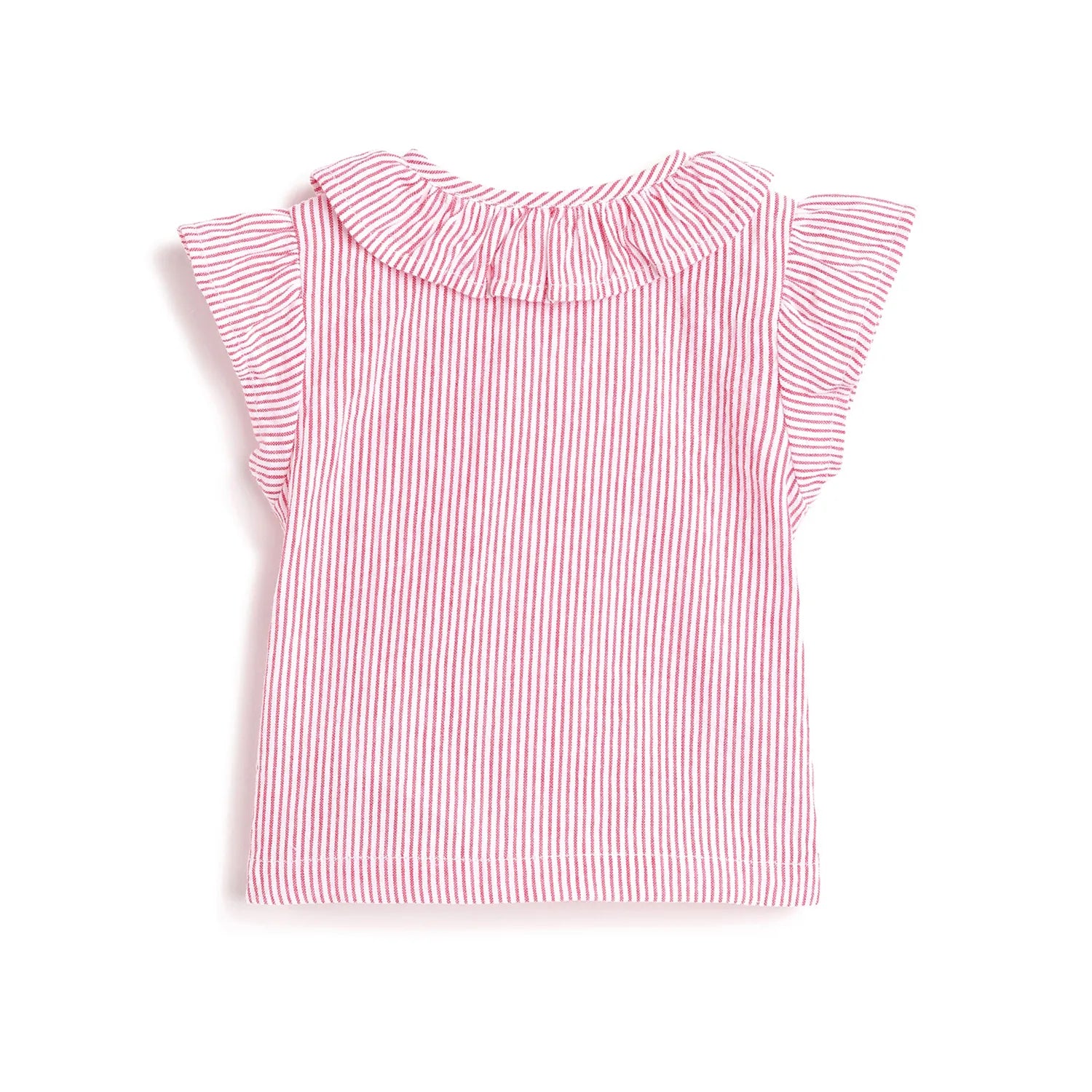Girls White &amp; Red Striped Shirt