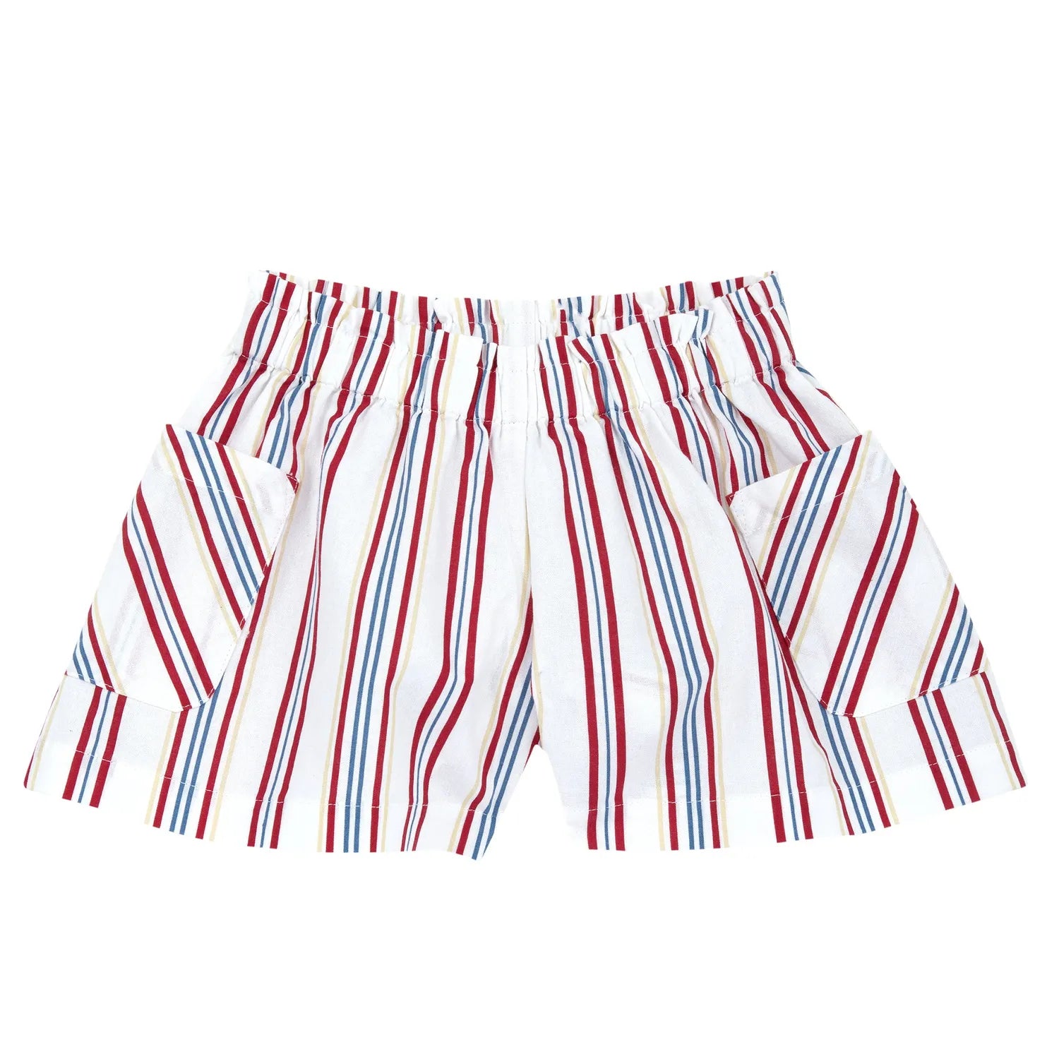 Girls White and Red Striped Shorts