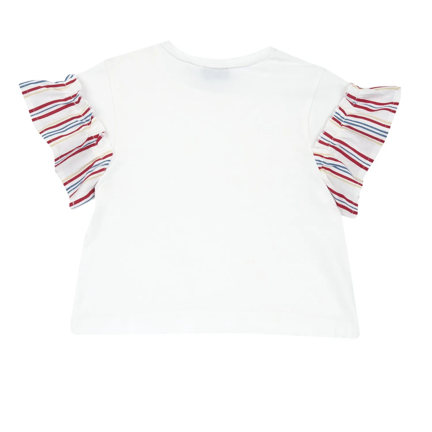 Girls White and Red Striped T-shirt
