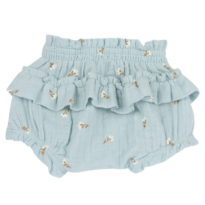 Girls White and Sea Green Embroidered T-Shirt with Shorts