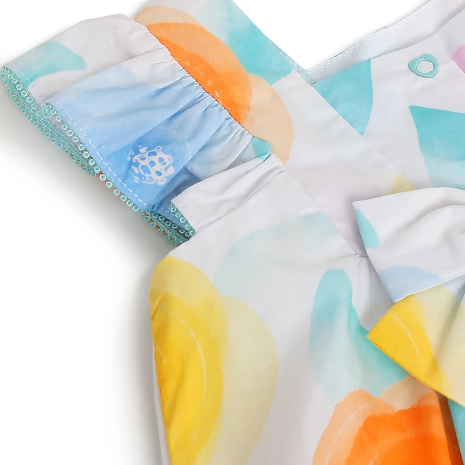 Girls White &amp; Yellow Floral Printed Dress