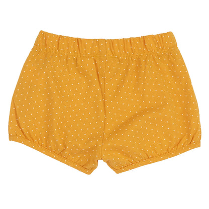 Girls White and Yellow Floral Printed Top with Shorts