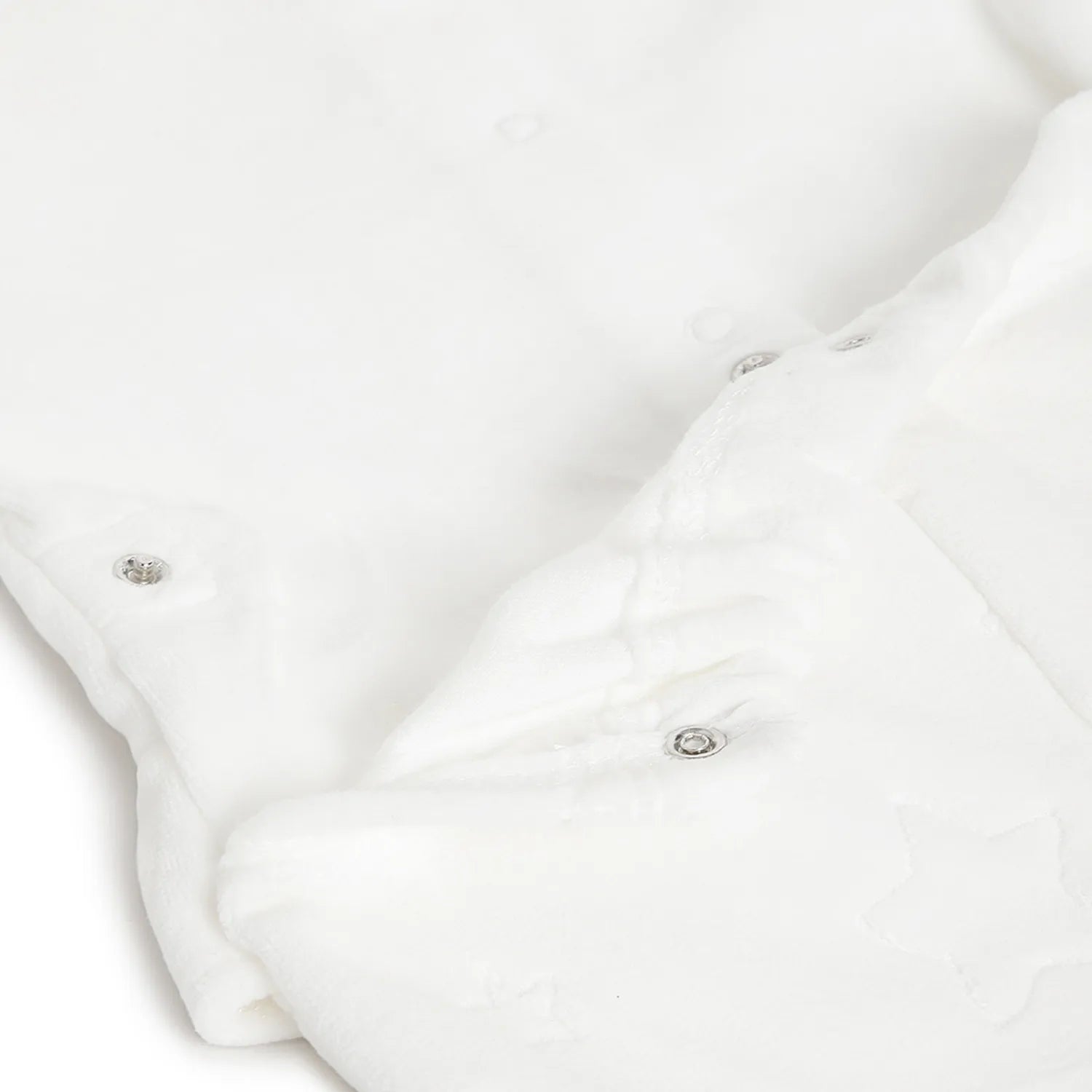 Girls White Applique Nappy Opening Babysuit