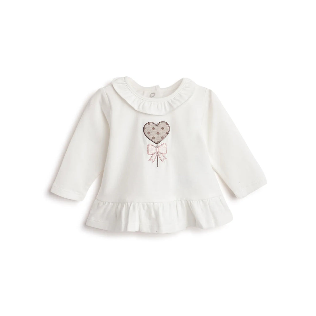 Girls White Applique T-shirt