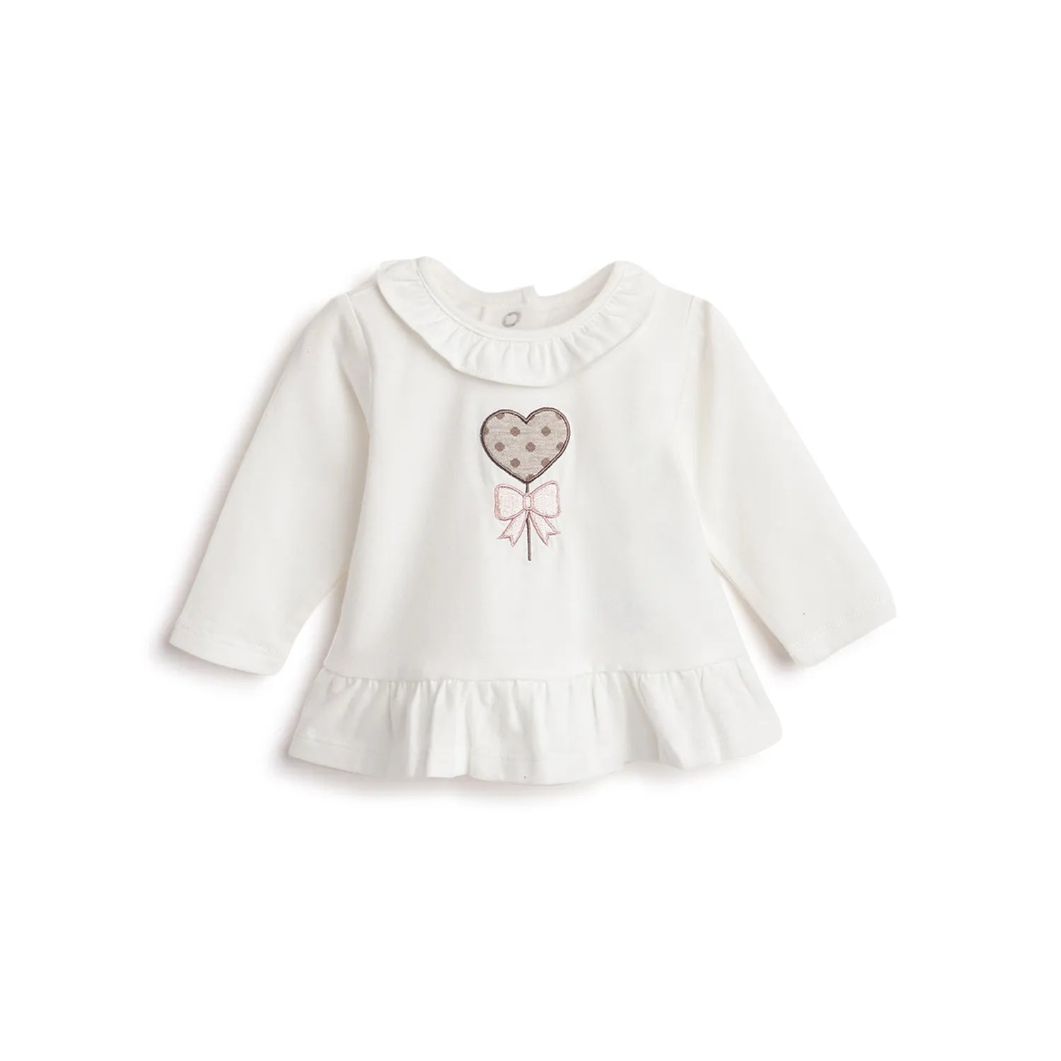 Girls White Applique T-shirt