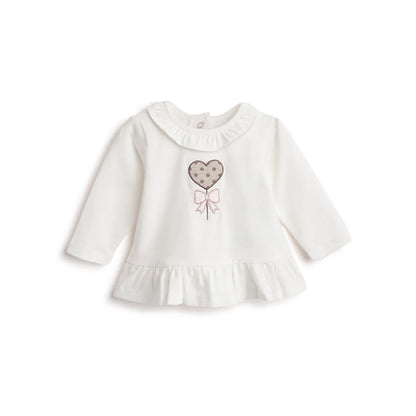 Girls White Applique T-shirt