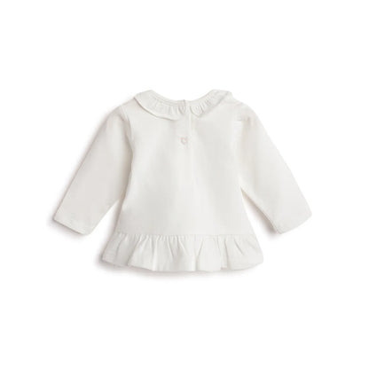 Girls White Applique T-shirt