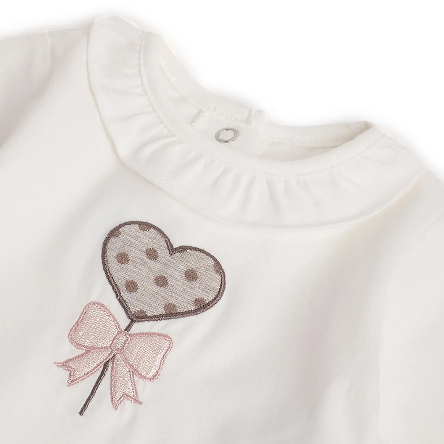 Girls White Applique T-shirt