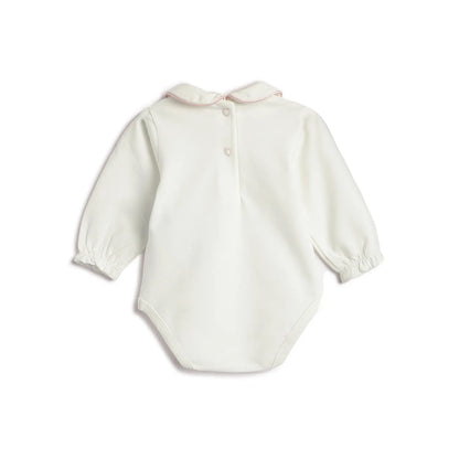 Girls White Bodysuit with Brown Dress