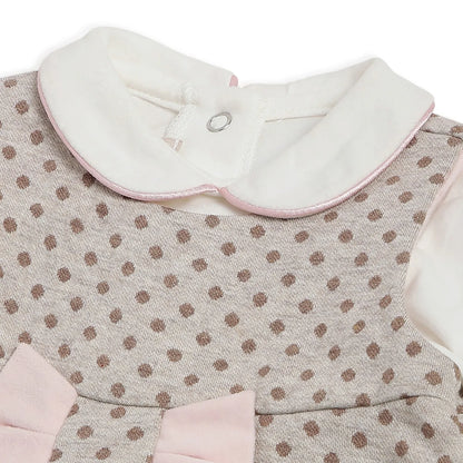 Girls White Bodysuit with Brown Dress