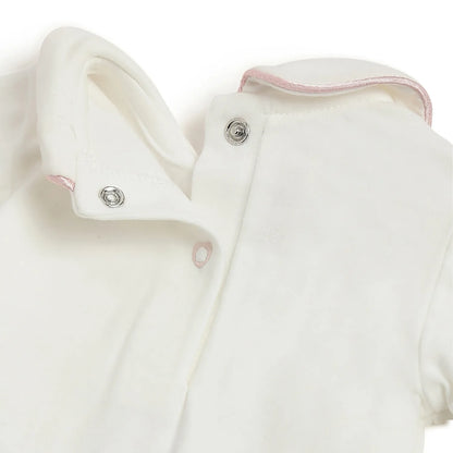 Girls White Bodysuit with Brown Dress