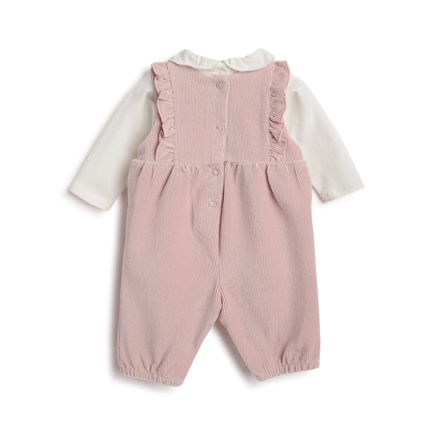 Girls White Bodysuit with Dungaree