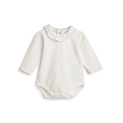 Girls White Bodysuit with Dungaree