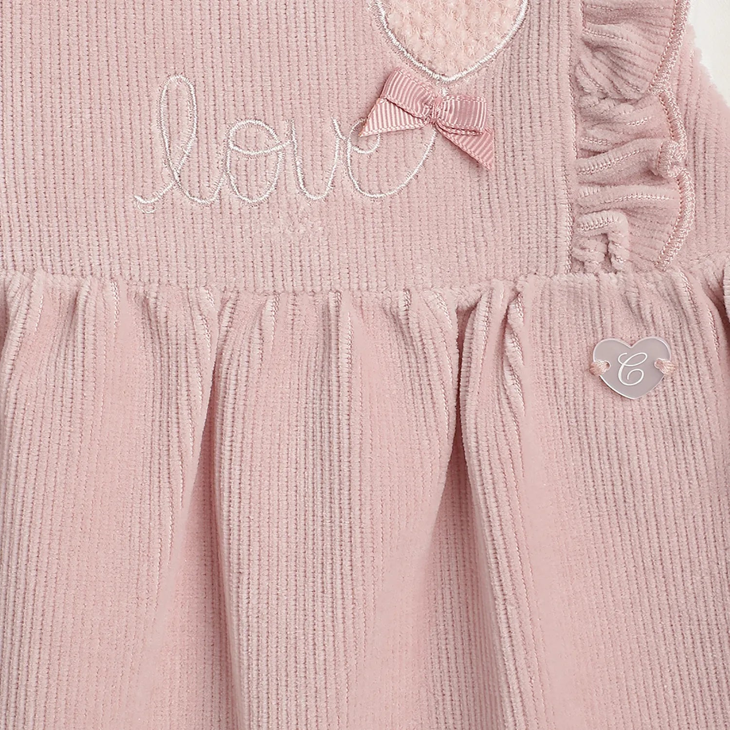 Girls White Bodysuit with Dungaree