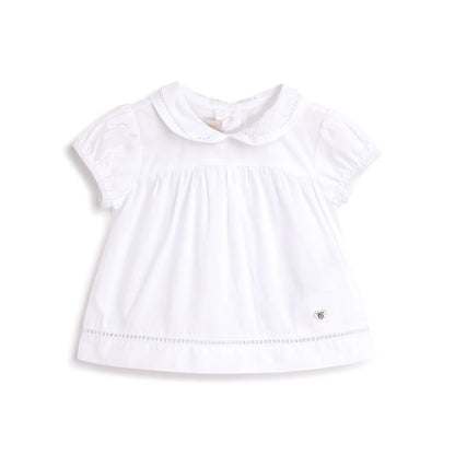 Girls White Cotton Top