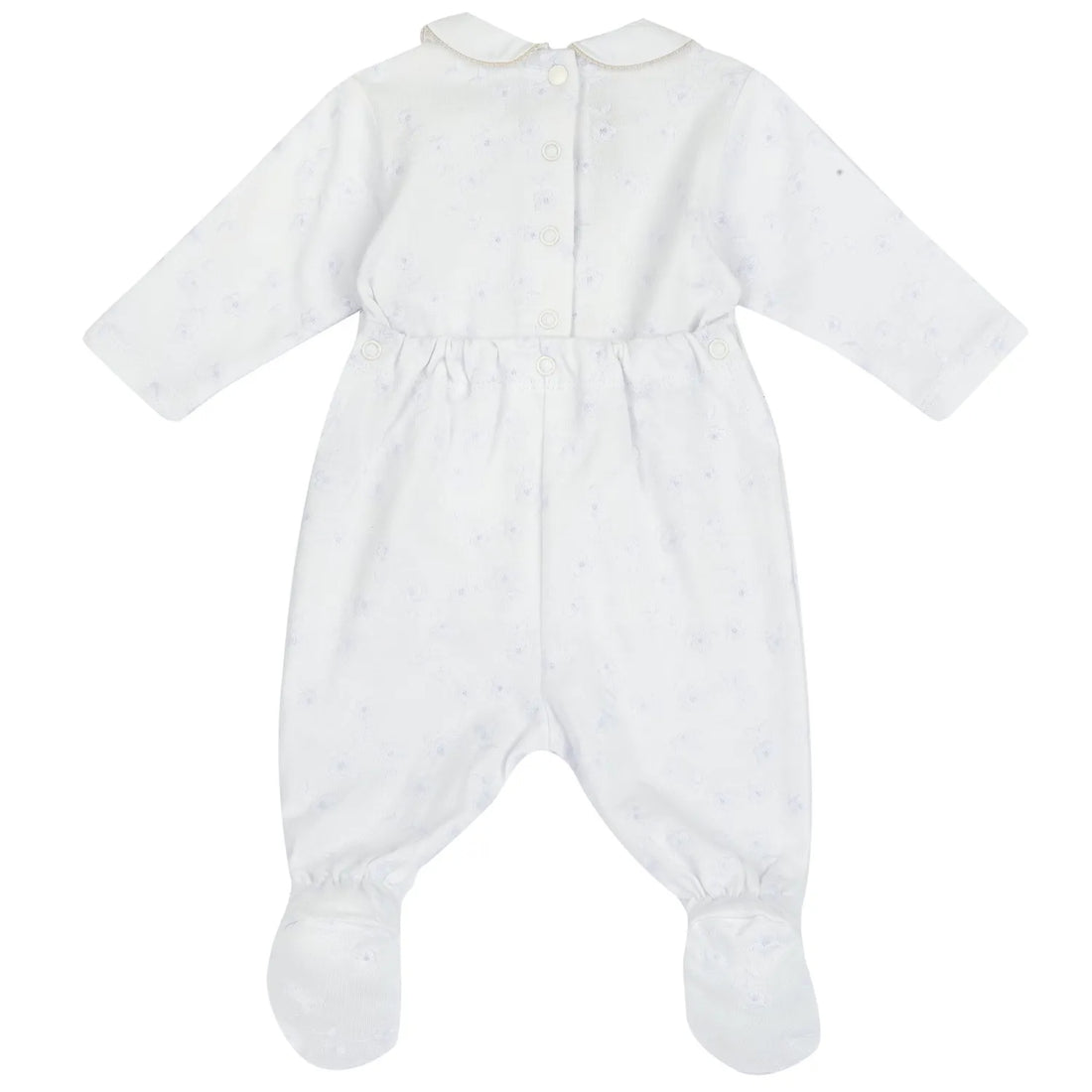Girls White Embellished Back Opening Babysuit