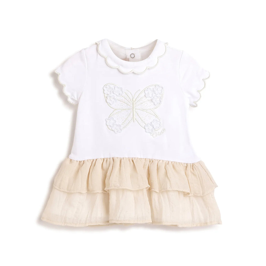 Girls White Embellished Dress