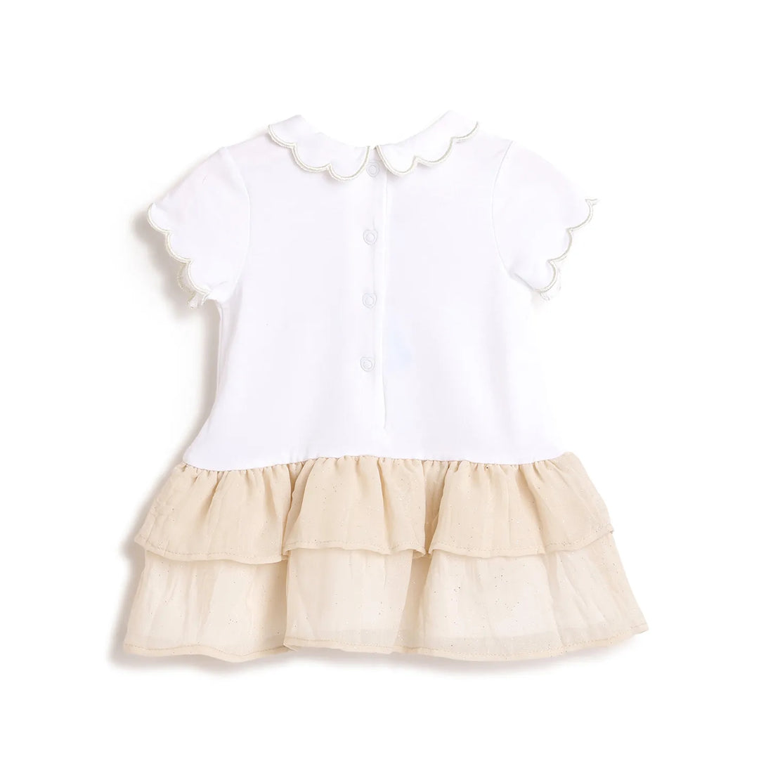 Girls White Embellished Dress