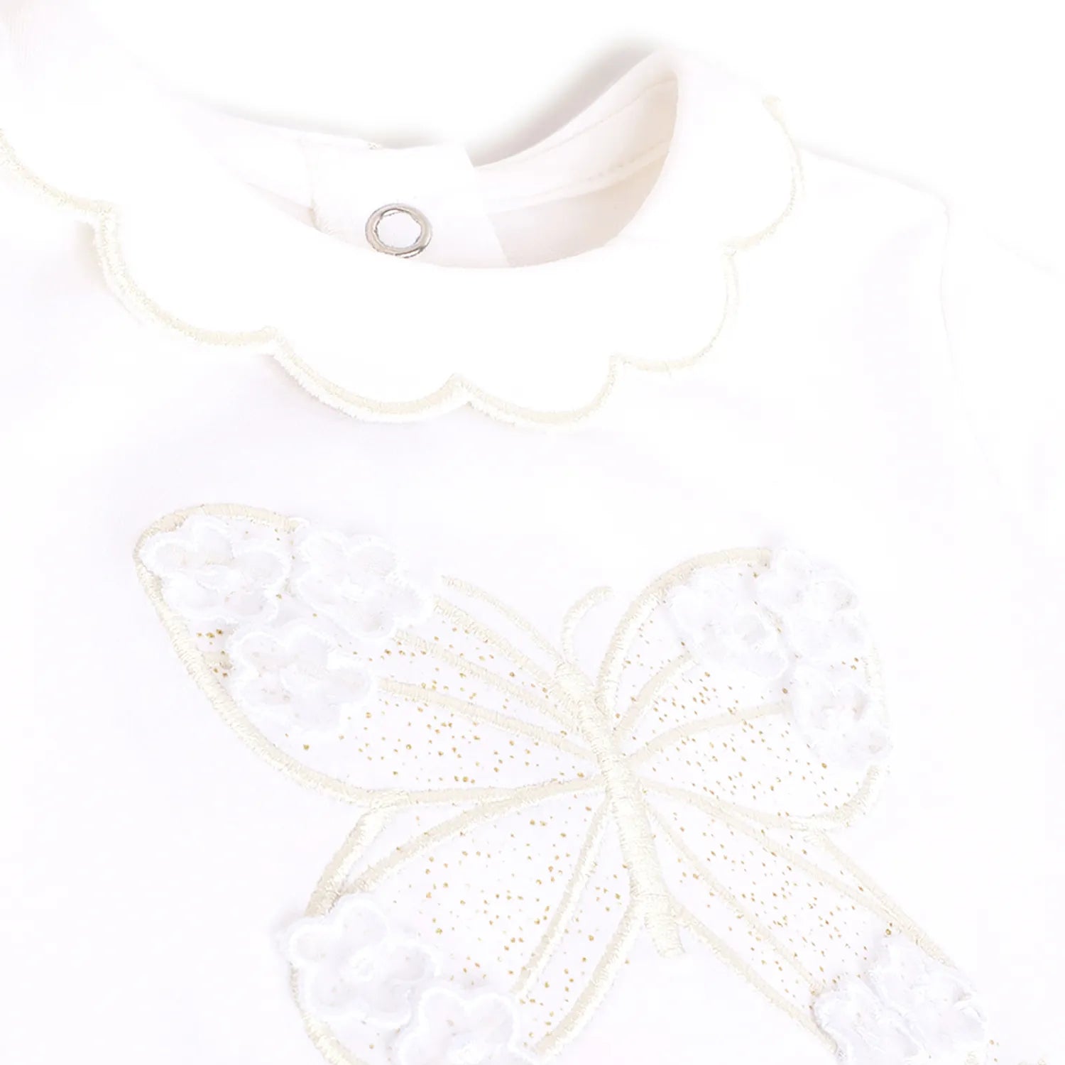 Girls White Embellished Dress