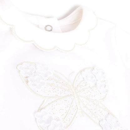 Girls White Embellished Dress