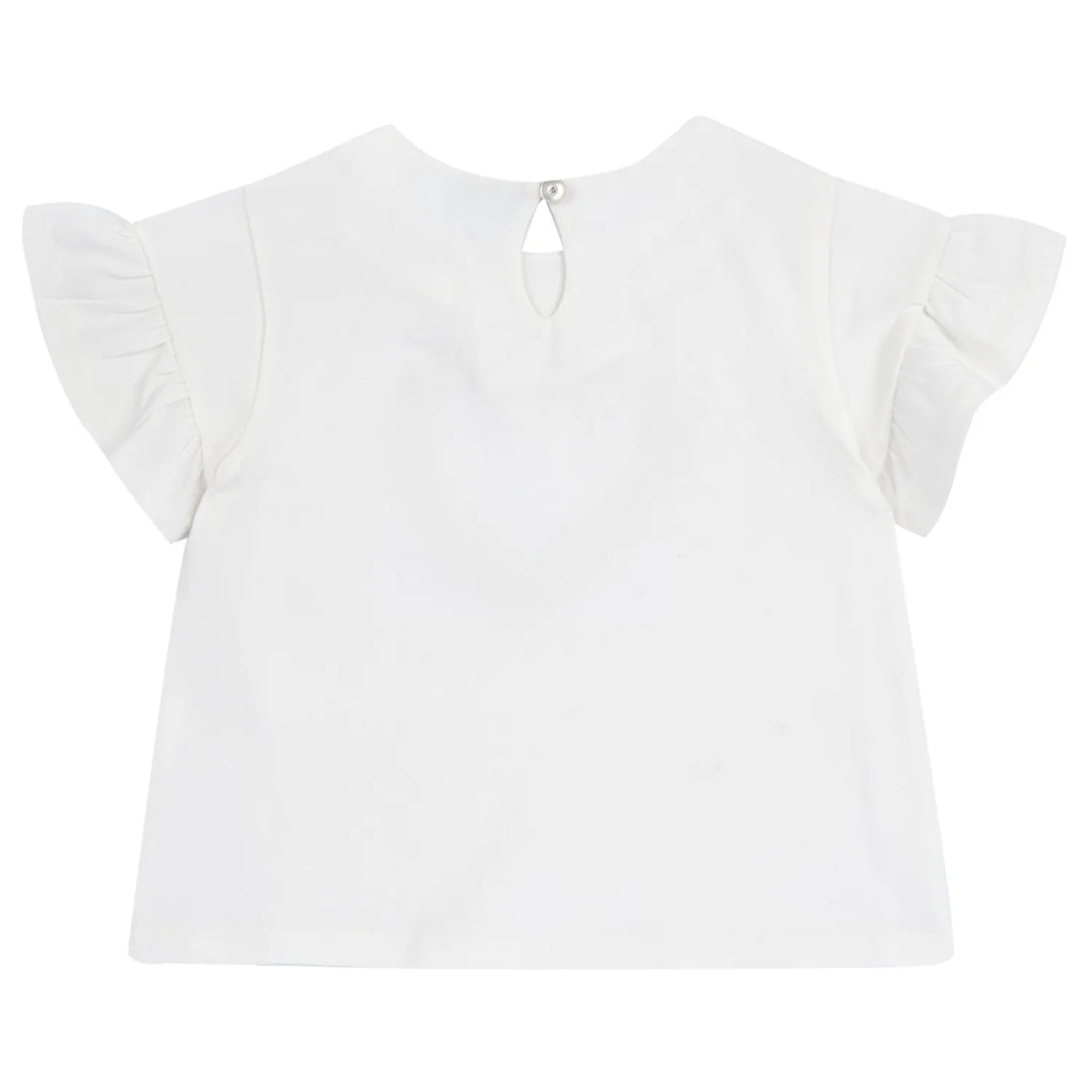 Girls White Embellished Heart Top