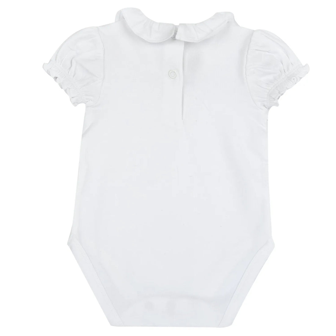 Girls White Embellished Nappy Opening Bodysuit