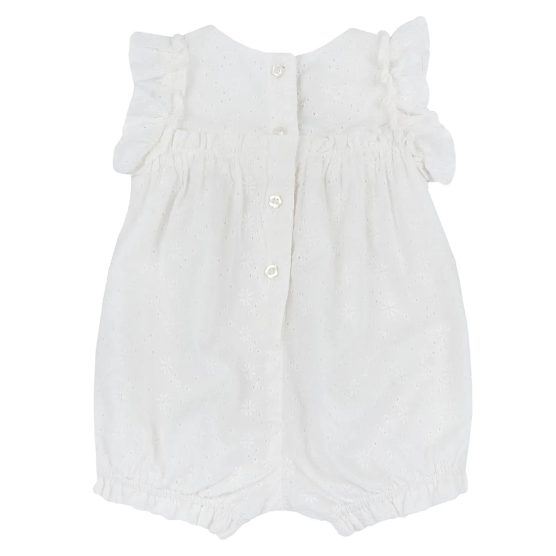 Girls White Embellished Romper