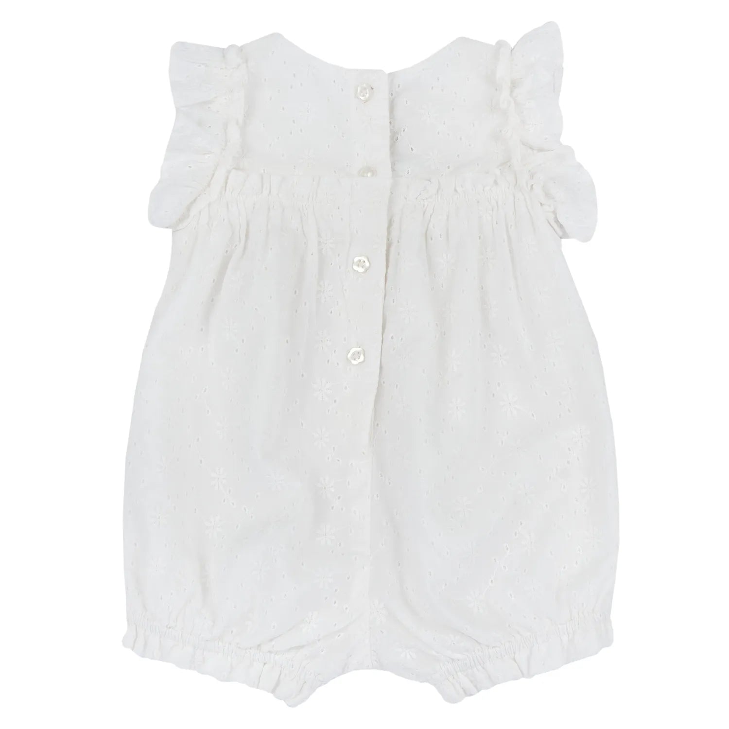 Girls White Embellished Romper