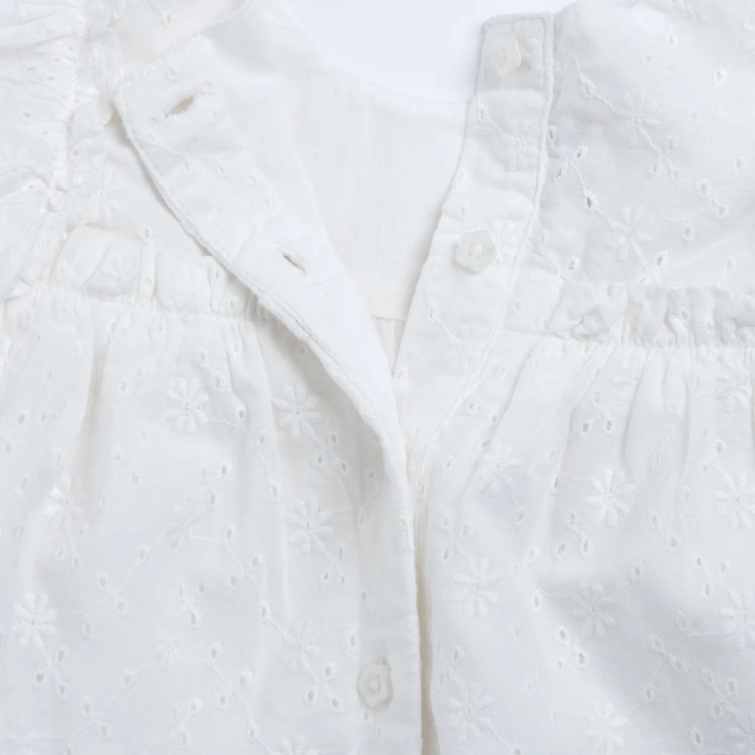 Girls White Embellished Romper